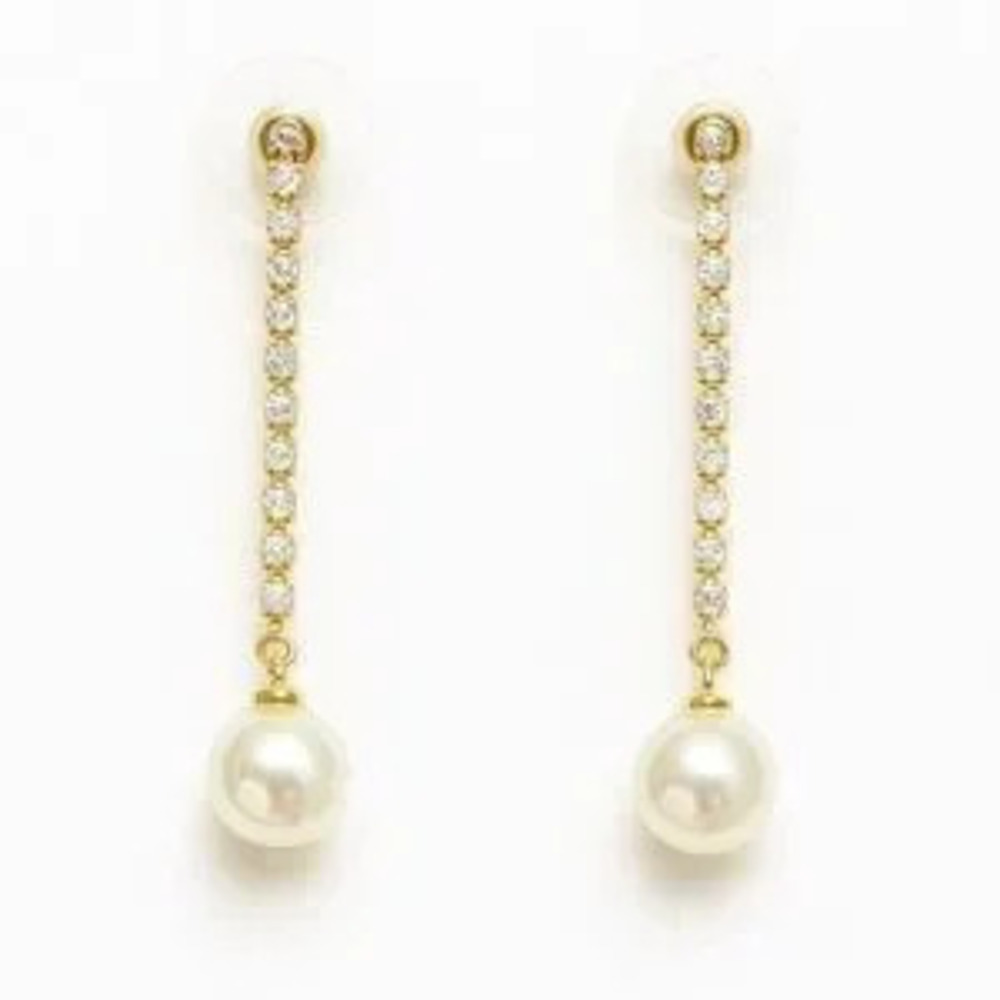 Classic Gold and White Pearl Earrings